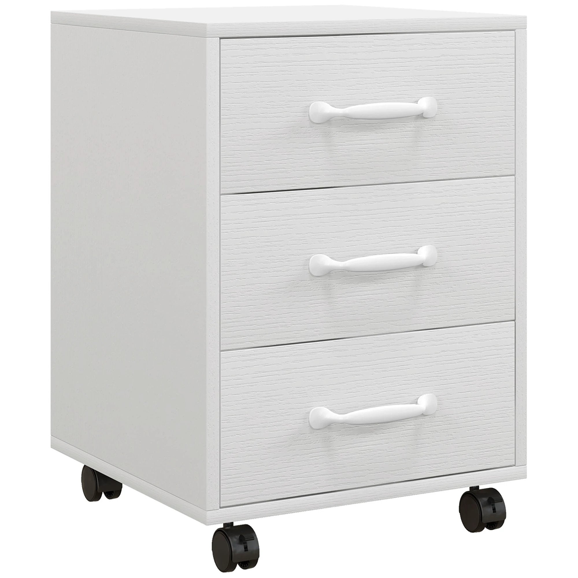 HOMCOM File Cabinet with 3 Drawers, Under Desk Mobile Filing Cabinet by HOMCOM