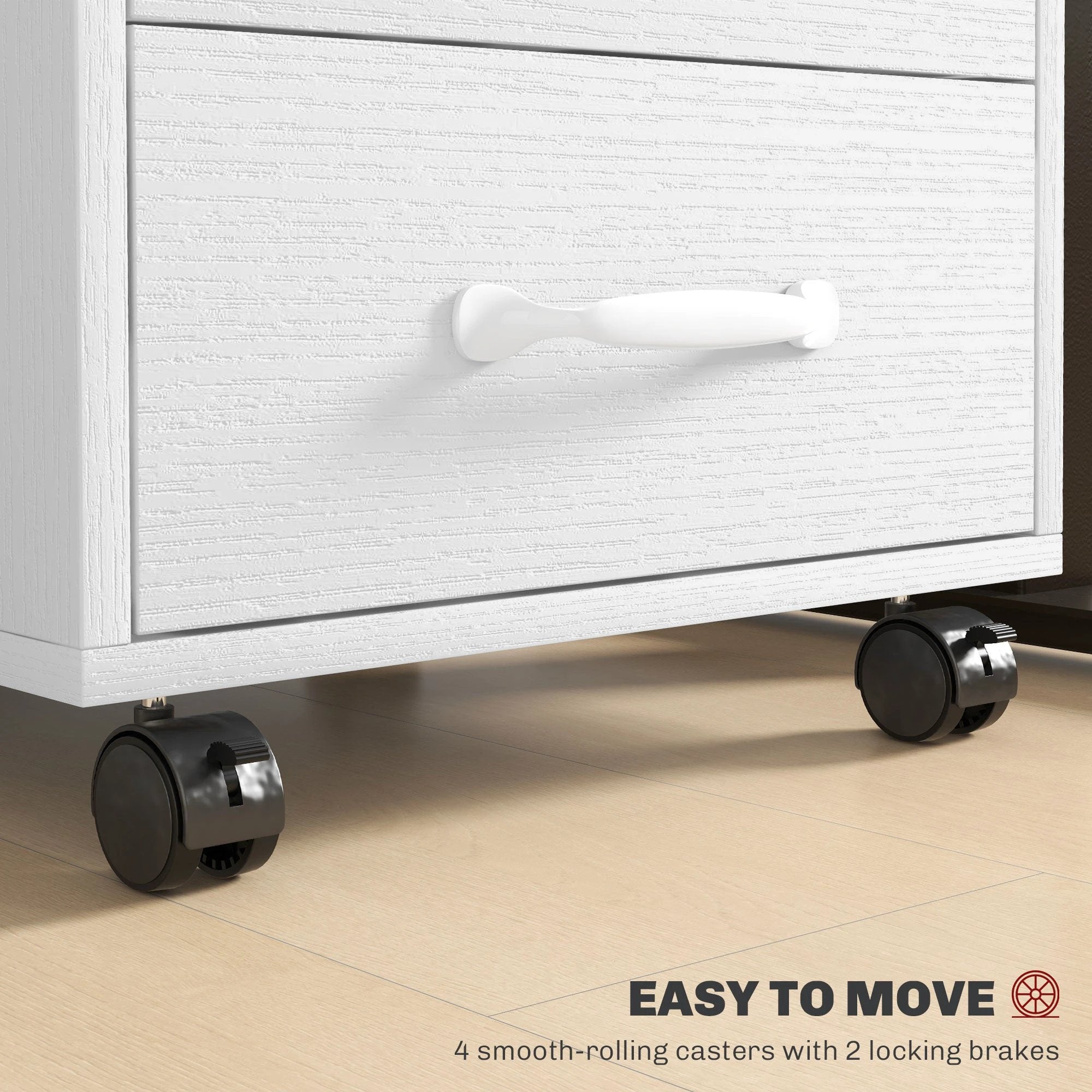 HOMCOM HOMCOM File Cabinet with 3 Drawers, Under Desk Mobile Filing Cabinet - Filing Cabinet