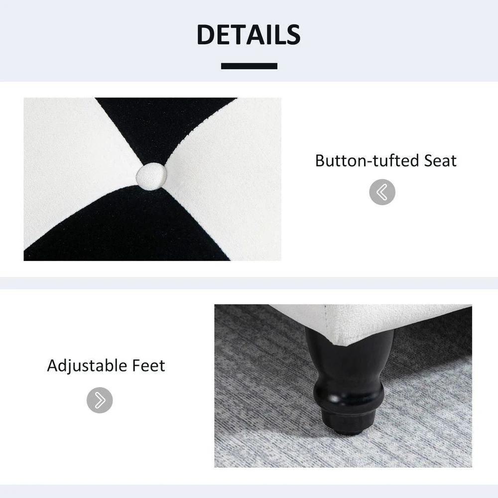 114 x 47 x 47cm Velvet Storage Ottoman, HomcomButton-tufted Footstool Box by HOMCOM
