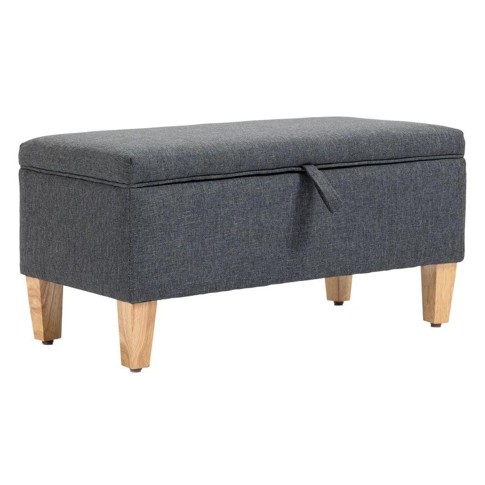 HOMCOM Linen Storage Ottoman Footstool for Toy Box, Bed End, Shoe Bench, Seating - Uncategorized Footstool