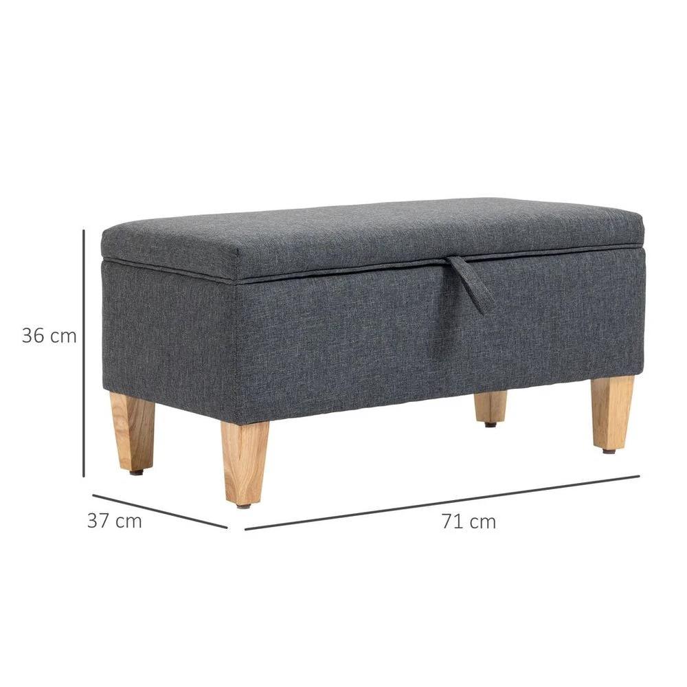 Linen Storage Ottoman Footstool for Toy Box, Bed End, Shoe Bench, Seating by HOMCOM