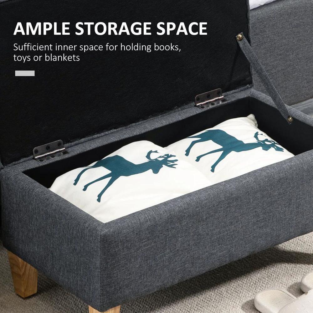 Linen Storage Ottoman Footstool for Toy Box, Bed End, Shoe Bench, Seating by HOMCOM
