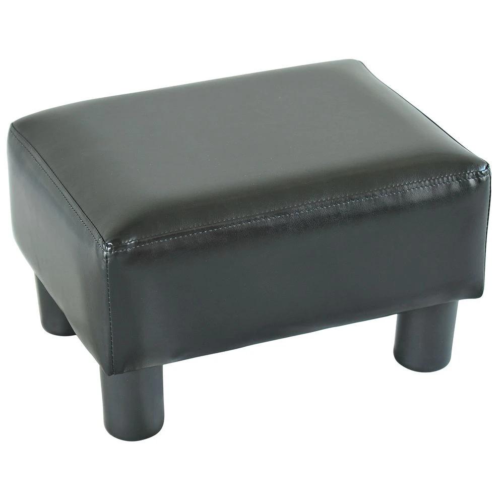 Ottoman Footrest Seat Chair Footstool Small PU Leather Home Office Black by HOMCOM