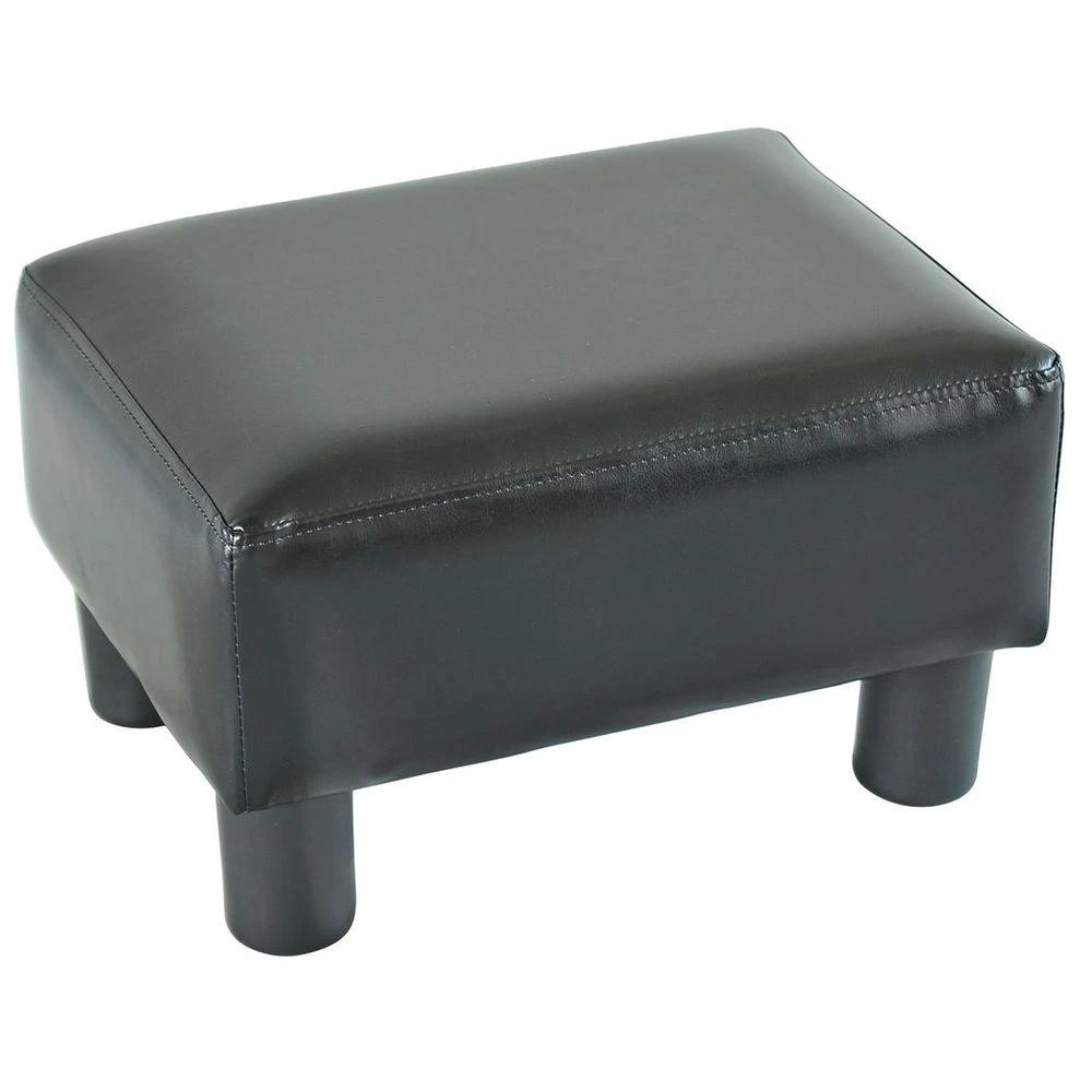 Ottoman Footrest Seat Chair Footstool Small PU Leather Home Office Black by HOMCOM