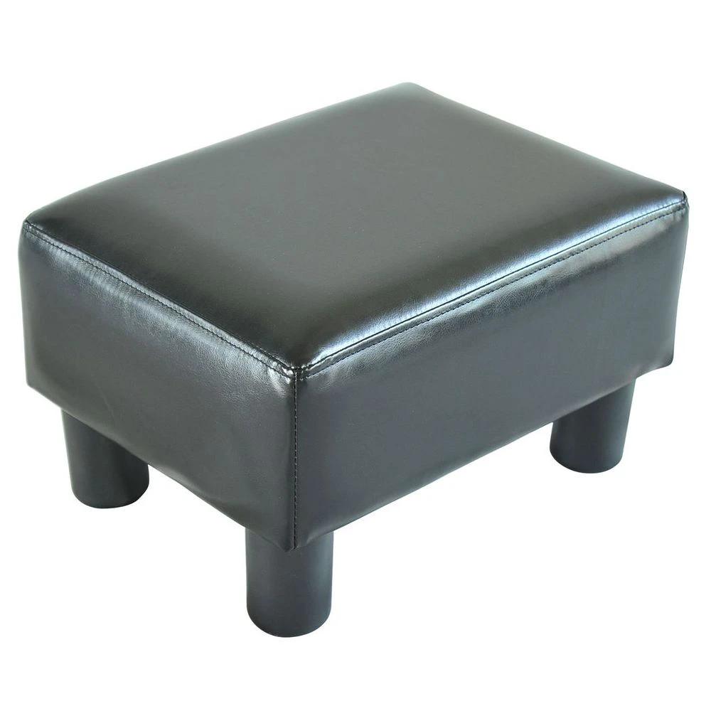 Ottoman Footrest Seat Chair Footstool Small PU Leather Home Office Black by HOMCOM