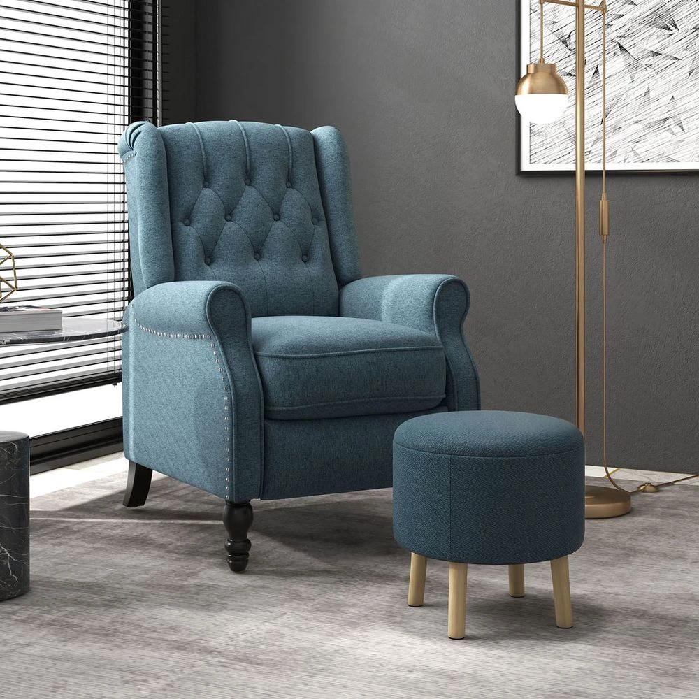 HOMCOM Storage Ottoman, Round Stool Chair with Cushioned Top, Hidden Space - Uncategorized Footstool
