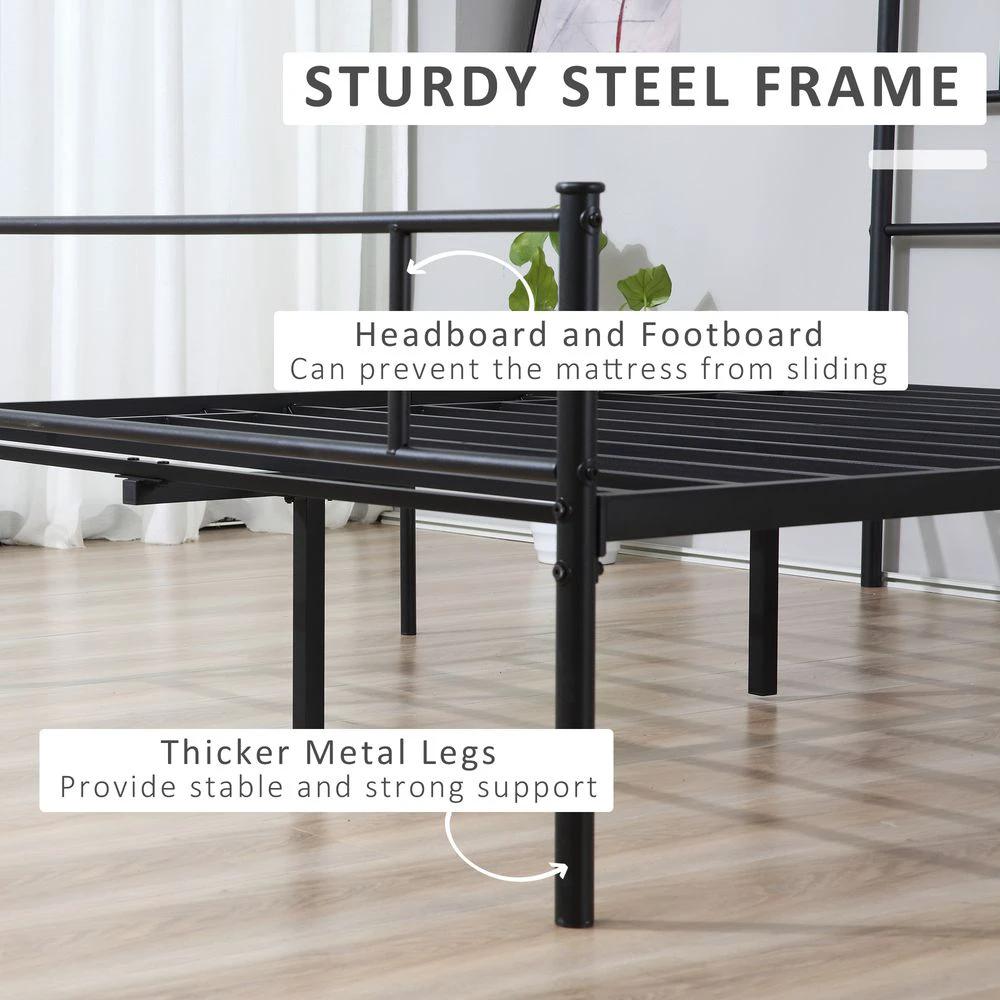 King Metal Bed Frame w/ Headboard and Footboard by HOMCOM