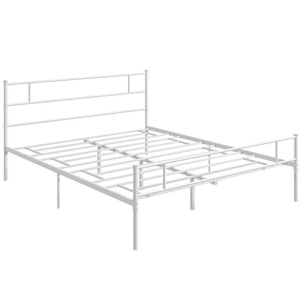 King Metal Bed Frame w/ Headboard and Footboard, Underbed Storage Space by HOMCOM