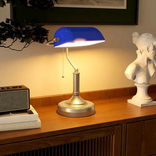HOMCOM Banker's Table Lamp w/ Antique Bronze Tone Base by HOMCOM