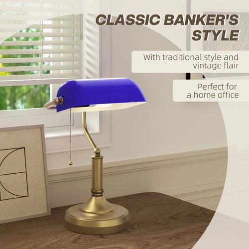 HOMCOM Banker's Table Lamp w/ Antique Bronze Tone Base by HOMCOM