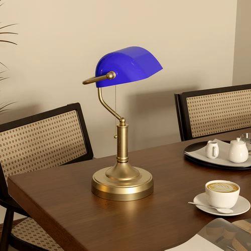 HOMCOM Banker's Table Lamp w/ Antique Bronze Tone Base by HOMCOM