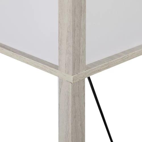 HOMCOM 4-Tier Floor Lamp, Floor Light with Storage Shelf White and Oak 3-Tier - Uncategorized Lamp