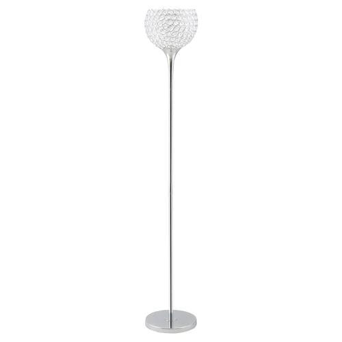 Floor Lamp with K9 Crystal Lampshade, E27 Bulb Switch Silver Lampshade by HOMCOM