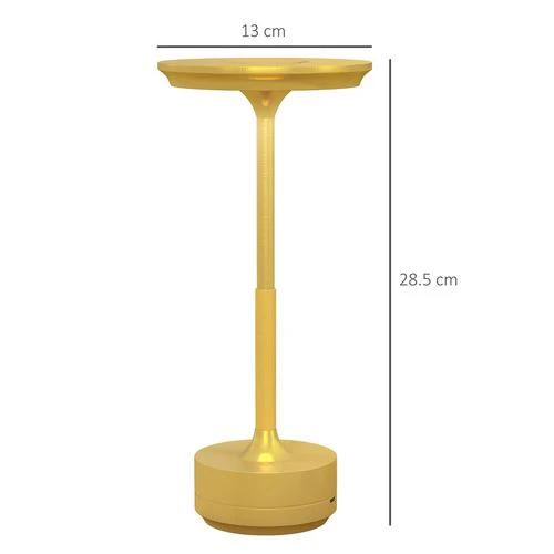 HOMCOM LED Cordless Table Lamp with Battery Operated for Bedroom, Gold Tone by HOMCOM