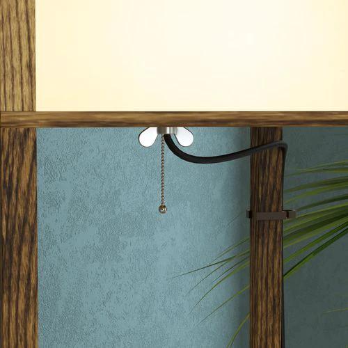 HOMCOM HOMCOM Shelf Floor Lamp with Dual Light, for Living Room, Bedroom, Brown - Lamp