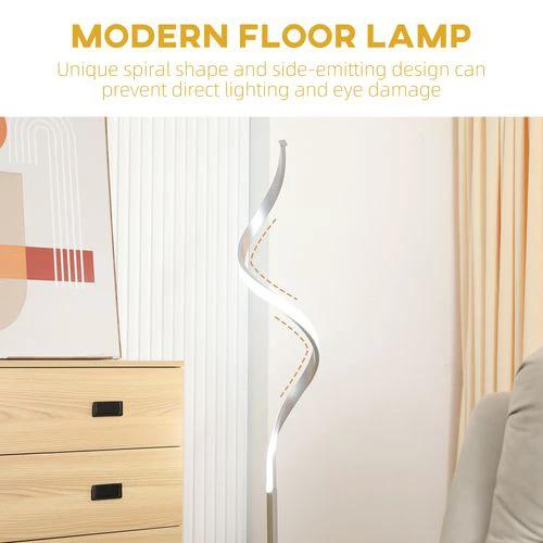 HOMCOM Spiral Floor Lamp for Living Room with 3 Adjustable Brightness, Silver HOMCOM - Lamp