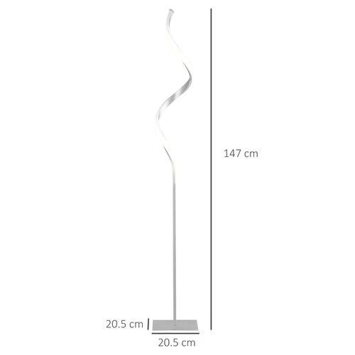HOMCOM Spiral Floor Lamp for Living Room with 3 Adjustable Brightness, Silver HOMCOM - Lamp