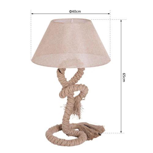HOMCOM Table Lamp Indispensable Nautical Twisted Rope E27 Base Bedside Light - Lamp