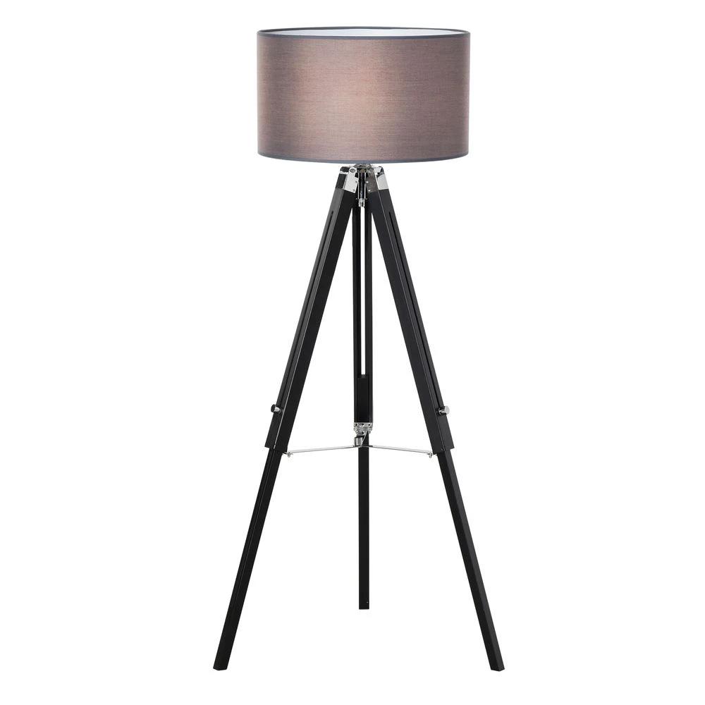 HOMCOM Tripod Base Floor Lamp with Wood Leg Height Adjustable Home Office - Uncategorized Lamp