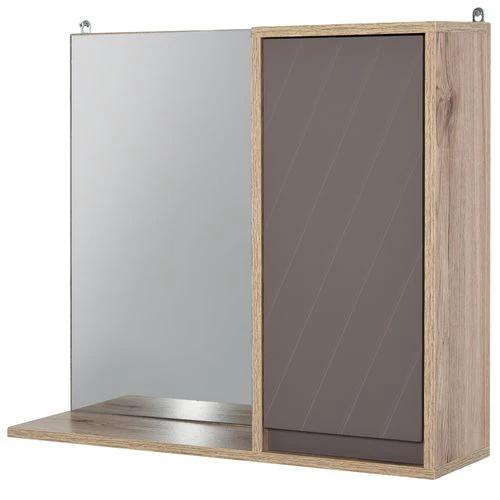 HOMCOM 49x57cm Wall Mounting Bathroom Cabinet & Mirror Shelf Door Home Storage - Mirror