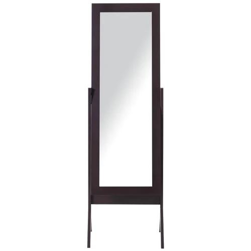 HOMCOM Freestanding Dressing Mirror 148x47cm Adjustable Angle Dark Brown Frame - Mirror