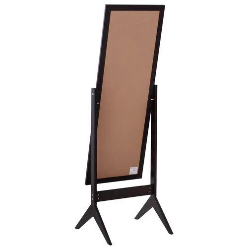 HOMCOM Freestanding Dressing Mirror 148x47cm Adjustable Angle Dark Brown Frame - Mirror