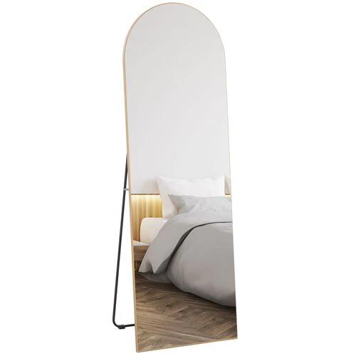 HOMCOM HOMCOM Floor Mirror Wall Mount Leaning Standing Mirror 50 x 150cm Gold Tone - Mirror