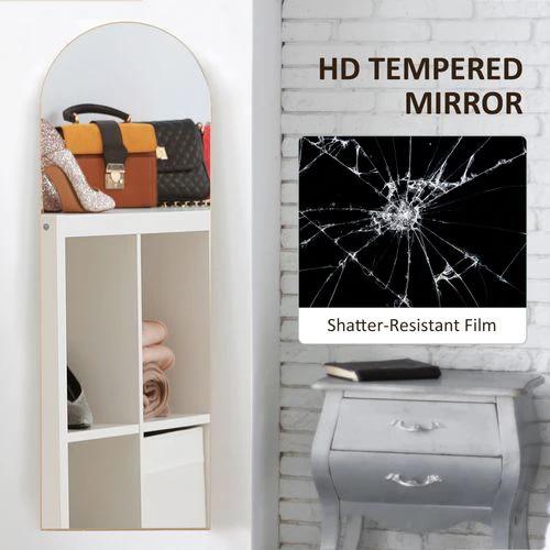 HOMCOM Floor Mirror Wall Mount Leaning Standing Mirror 50 x 150cm Gold Tone by HOMCOM