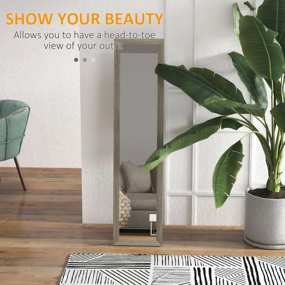HOMCOM Full Length Mirror, Farmhouse Wall Mirror, Hanging & Freestanding - Mirror