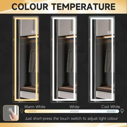 HOMCOM Full Length Wall Mirror with Dimming LED Lights, Smart Touch, 120 x 40cm by HOMCOM