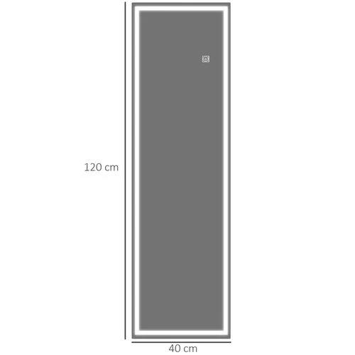 HOMCOM Full Length Wall Mirror with Dimming LED Lights, Smart Touch, 120 x 40cm by HOMCOM