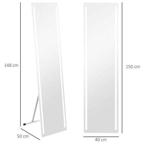 HOMCOM LED Lighted Full Length Mirror Dimmable Full Size Body Mirror for Bedroom - Mirror