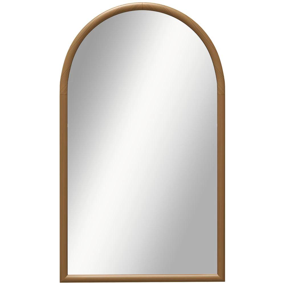 HOMCOM Wall Mirror, Arch Mirror for Wall Mounted, Home Decor, Brown - Mirror