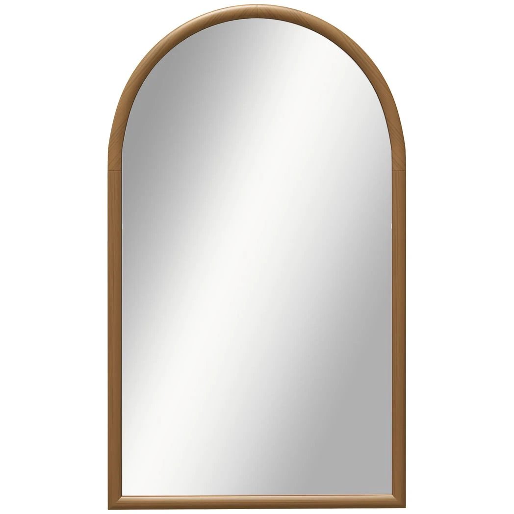 HOMCOM Wall Mirror, Arch Mirror for Wall Mounted, Home Decor, Brown - Mirror