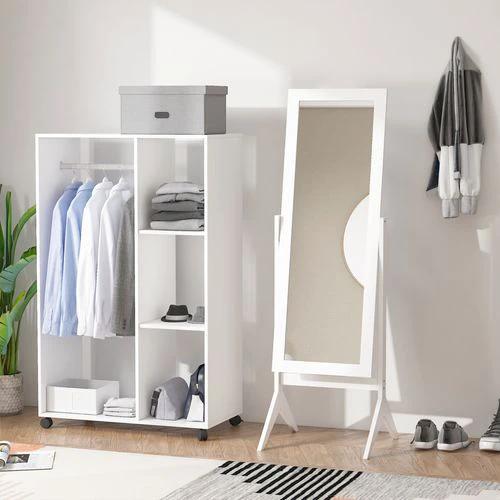 HOMCOM Tall Freestanding Dressing Mirror w/Adjustable Tilt White - Mirror