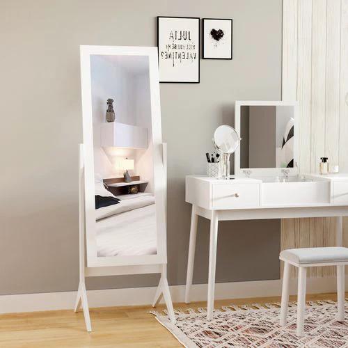 HOMCOM Tall Freestanding Dressing Mirror w/Adjustable Tilt White - Mirror