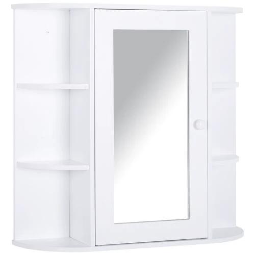 HOMCOM Wall Mounted Bathroom Cabinet w/ Mirror Single Door Storage Shelves HOMCOM - Mirror