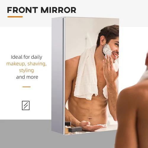 HOMCOM Wall-mounted mirror cabinet: contemporary design - Mirror