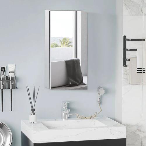 HOMCOM Wall-mounted mirror cabinet: contemporary design - Mirror