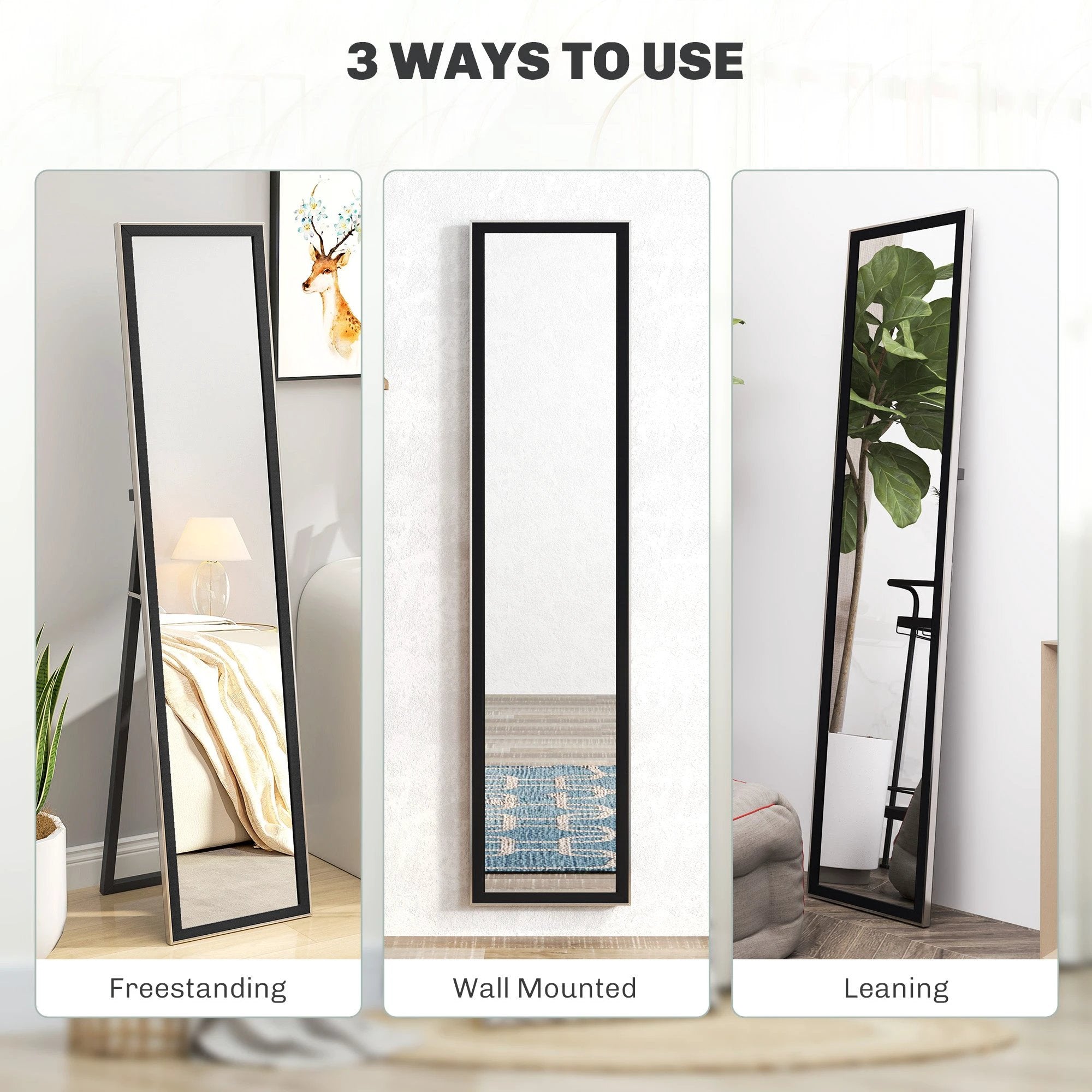 HOMCOM HOMCOM Floor Mirror Wall Mounted Leaning Standing Mirror 37 x 157cm - Mirror