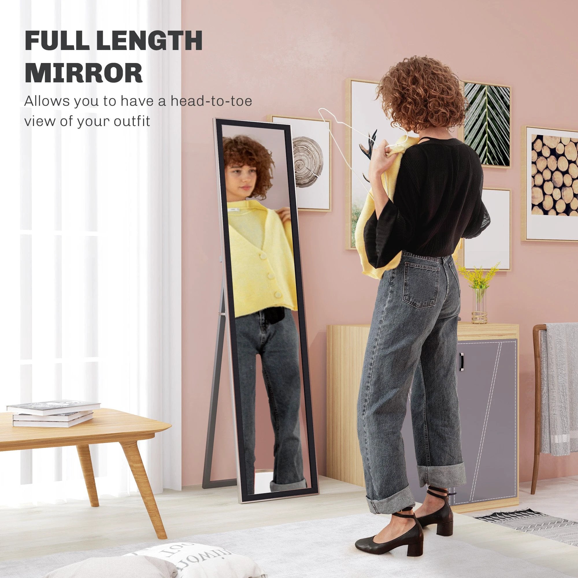 HOMCOM Floor Mirror Wall Mounted Leaning Standing Mirror 37 x 157cm by HOMCOM
