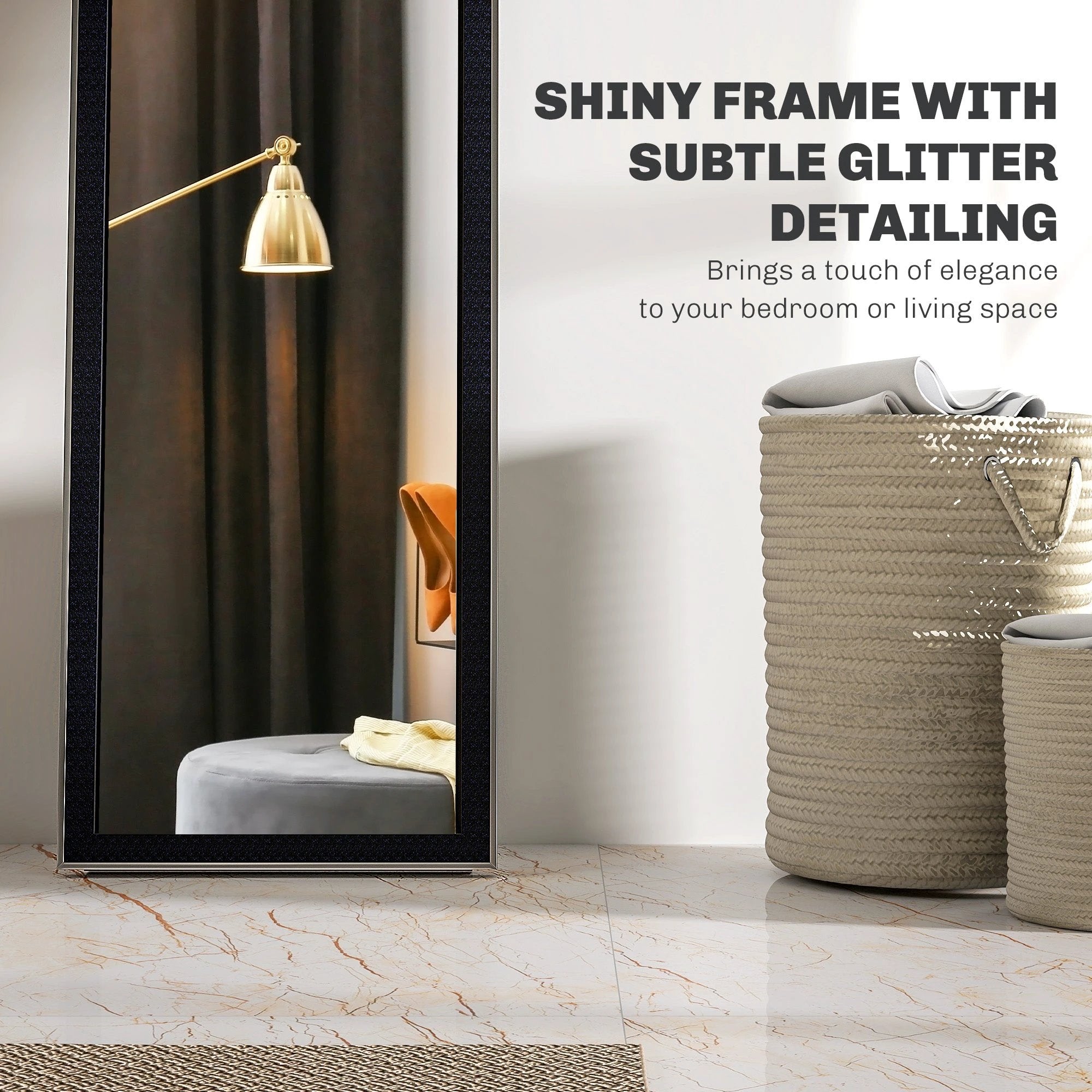 HOMCOM HOMCOM Floor Mirror Wall Mounted Leaning Standing Mirror 37 x 157cm - Mirror