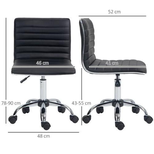 HOMCOM Armless Mid-Back Adjustable Office Chair with 360 Swivel Black by HOMCOM