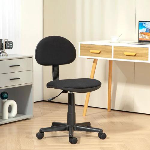 HOMCOM HOMCOM Armless Office Chair with Adjustable Height 360° Swivel Wheels Black - Office Chair
