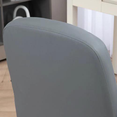 HOMCOM PU Leather Office Chair Swivel Home Mid-Back Computer Desk Chair, Grey - Office Chair