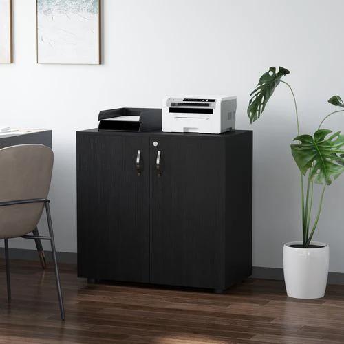 HOMCOM 2-Tier Locking Office Storage Cabinet File Organisation w/ 2 Keys Black HOMCOM - Office Storage