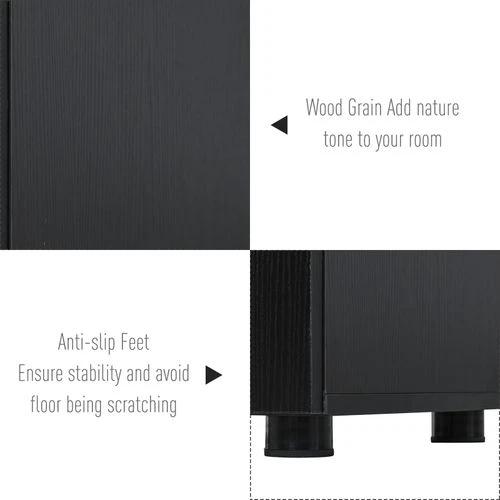 HOMCOM 2-Tier Locking Office Storage Cabinet File Organisation w/ 2 Keys Black HOMCOM - Office Storage