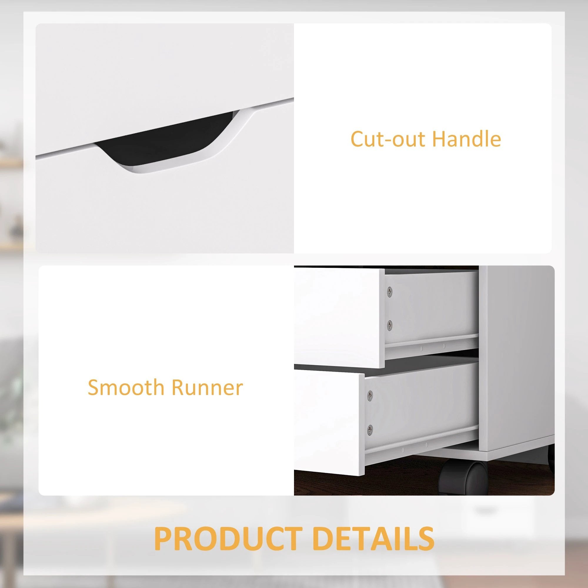 HOMCOM Modern Mobile 5-Drawer Cabinet w/ Door, Office Storage Cabinet White by HOMCOM