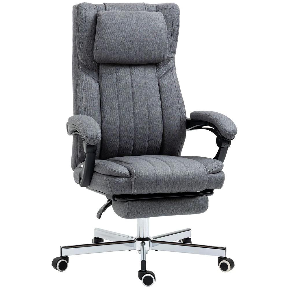 Executive Office Chair Reclining Office Chair with Headrest Dark Grey by HOMCOM