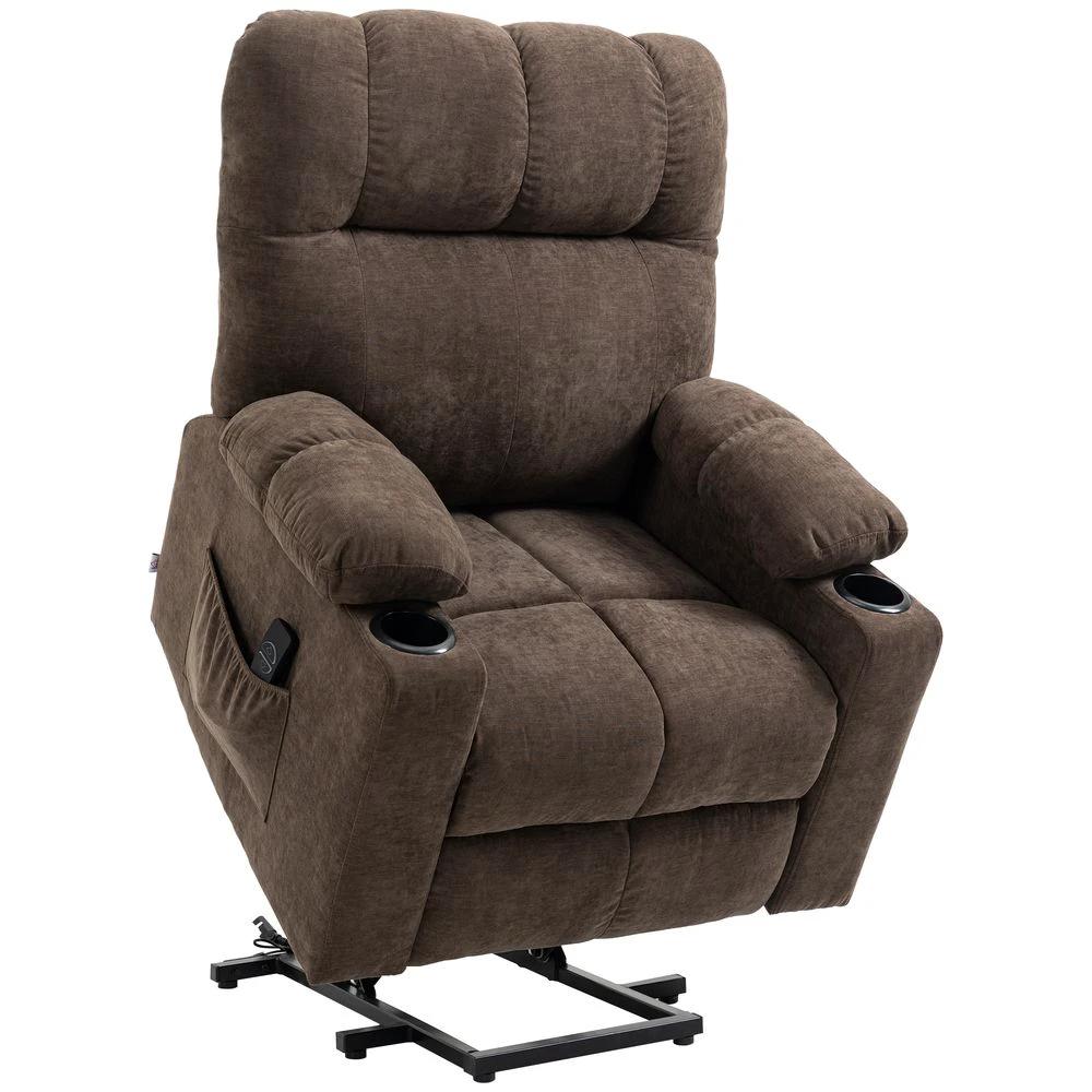 Heavy Duty Riser and Recliner Chair Lift Chair for the Elderly, Brown by HOMCOM